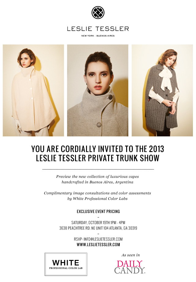 You're Invited: Join Me for A Private Trunk Show with Leslie Tessler ...
