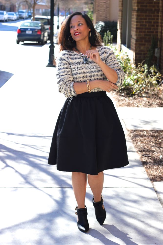 Wearing a Chunky Sweater with a Skirt - Featuring J. Jill - StushiGal Style
