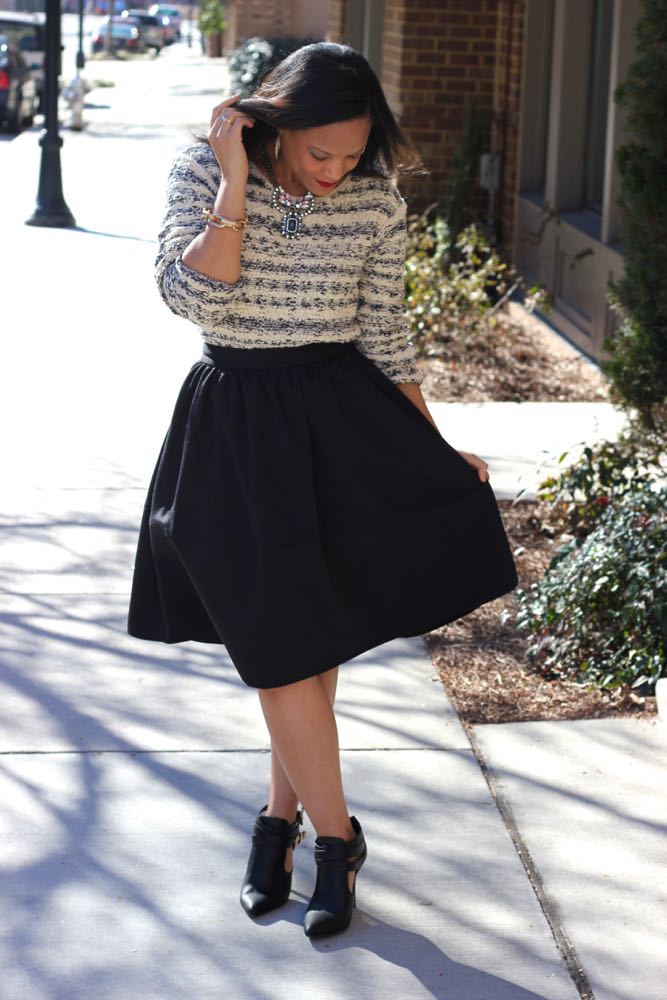 Wearing a Chunky Sweater with a Skirt - Featuring J. Jill - StushiGal Style
